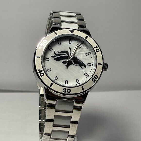 Denver Broncos NFL Stainless-Steel Women's PEARL Watch by Game Time NEW - Picture 1 of 8